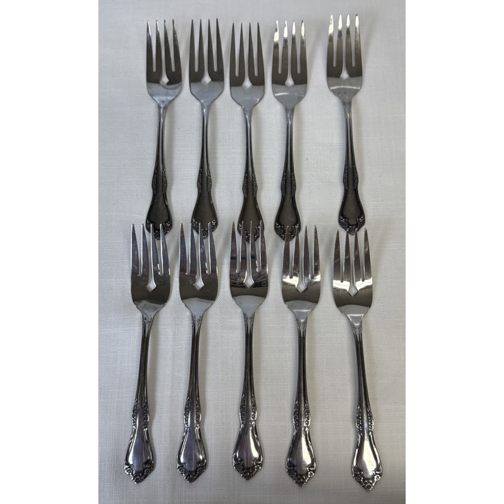 Oneida Mansfield Amadeus Forks Salad 10 Wm A Rogers Deluxe Stainless Flatware